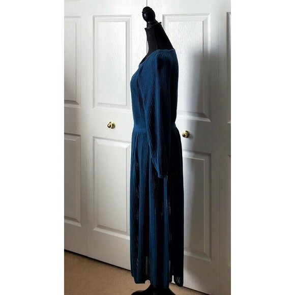 J CREW Point Sur Women Blue Long Sleeve Casual Ribbed Knit Dress Sz M EUC - Picture 2 of 6